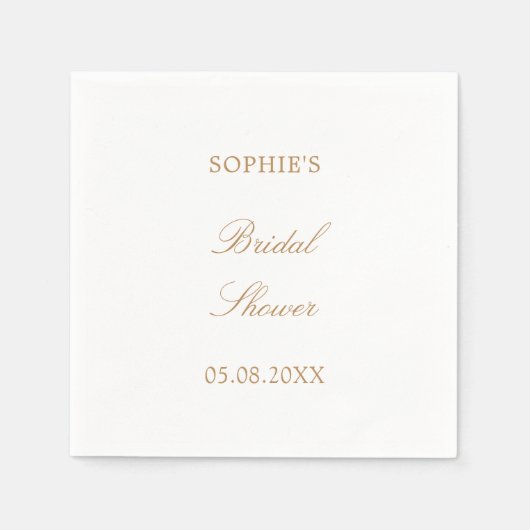Golden Beige Script Brautparty Napkins Serviette (Vorderseite)