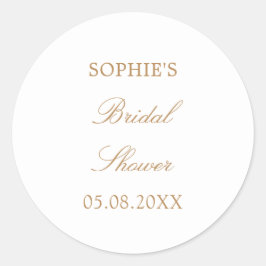Golden Beige Script-Brautparty Runder Aufkleber