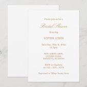 Golden Beige Script Bridal Dusche Einladung (Vorne/Hinten)