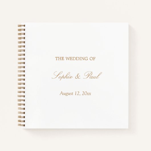 Golden Beige Script Wedding Guest Book Notizblock (Vorderseite)