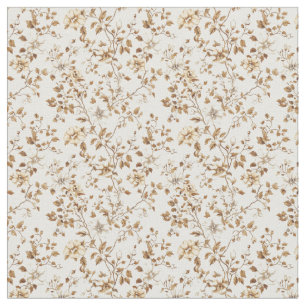 Golden Beige Toile mit Rose und Blüten Stoff