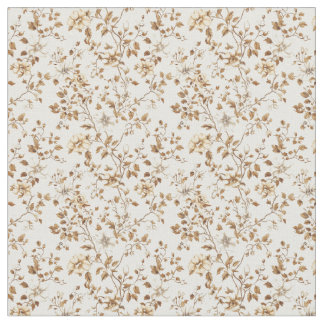 Golden Beige Toile mit Rose und Blüten Stoff