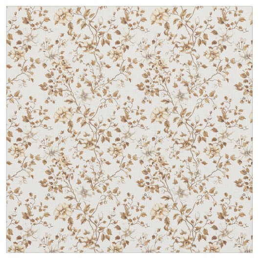 Golden Beige Toile mit Rose und Blüten Stoff (Nahaufnahme)