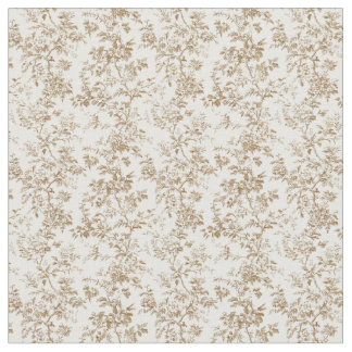 Golden Beige Toile mit Rose und Folies Stoff