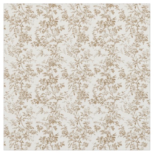 Golden Beige Toile mit Rose und Folies Stoff (Nahaufnahme)