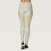 Golden Beige und Blue Mandala Design Leggings (Rückseite)