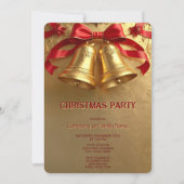 Golden Bells Christmas Holiday Party Invitation Einladung (Vorderseite)