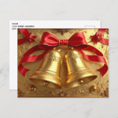 Golden Bells Holiday Postcard Postkarte (Vorne/Hinten)