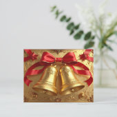 Golden Bells Holiday Postcard Postkarte (Stehend Vorderseite)