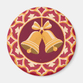 Golden Bells in a Circular Frame Magnet (Vorne)