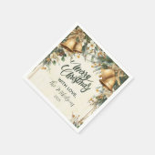 Golden Bells Rustikales Weihnachten Serviette (Ecke)