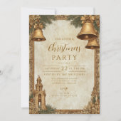 Golden Bells Weihnachts-Party Einladung (Vorderseite)