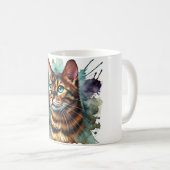Golden Bengalisch Cat Wasserfarbe Kaffeetasse (VorderseiteRechts)
