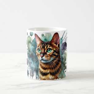 Golden Bengalisch Cat Wasserfarbe Kaffeetasse