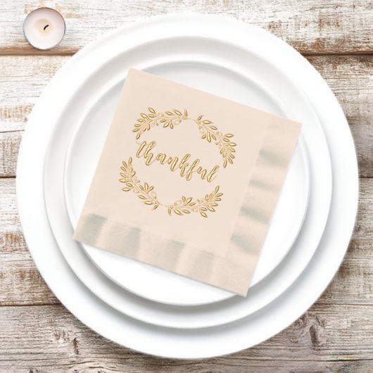 Golden Berry Branch Wreath Dankbarer Erntedank Servietten Mit Folie (InSitu)