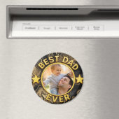 Golden Best Dad ever Photo Happy Father's Day  Magnet (In Situ (Geschirrspüler))