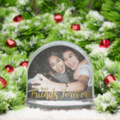 Golden Best Friends Forever Modernes Script Foto Schneekugeln (Weihnachten)