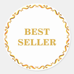 Golden Best Seller & Elegante Golden Frame Classic Runder Aufkleber
