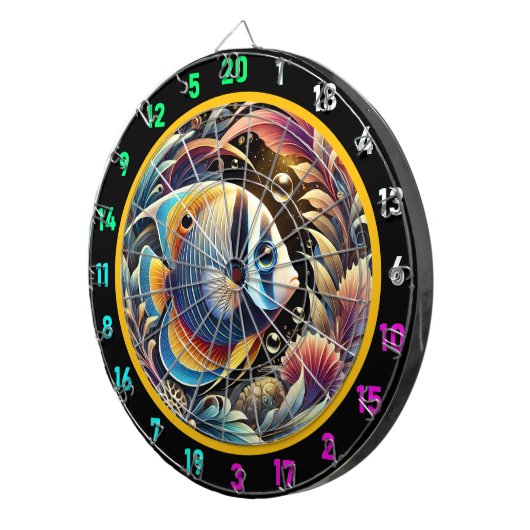 Golden Betta Dartboard Party Deco Dartscheibe (Vorderseite rechts)