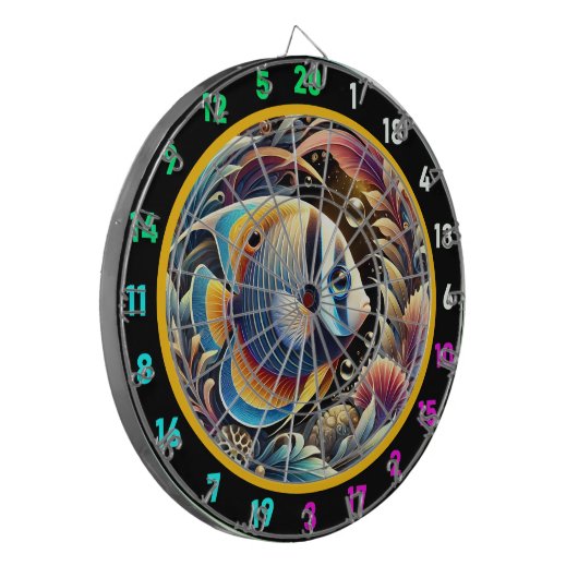 Golden Betta Dartboard Party Deco Dartscheibe (Vorderseite Links)