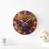 Golden Big Sun Sonnenblumen Große Wanduhr (Zuhause)