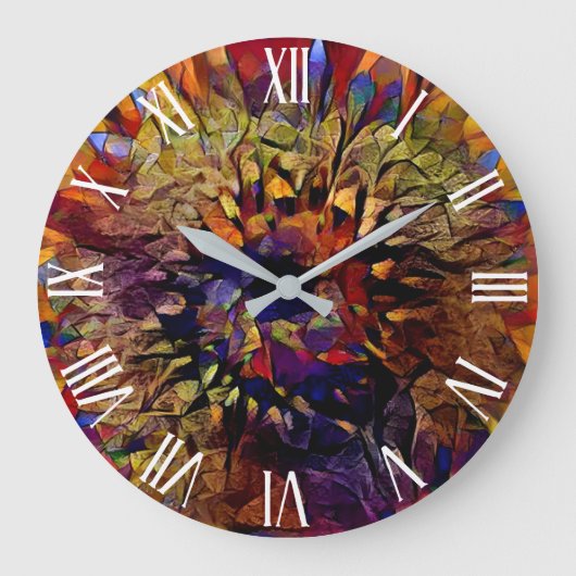 Golden Big Sun Sonnenblumen Große Wanduhr (Vorderseite)