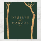 Golden Birch Trees Weinetikett (Einzelnes Label)