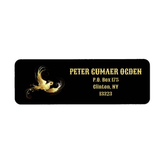 Golden Bird im schwarzen Hintergrund (Vorne)