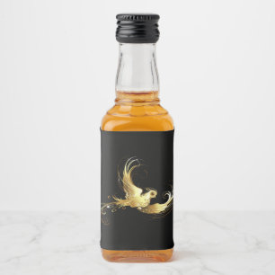 Golden Bird im schwarzen Hintergrund Alkoholflaschenetikett