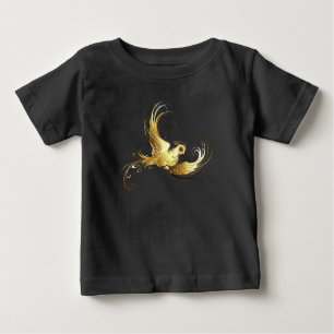 Golden Bird im schwarzen Hintergrund Baby T-shirt