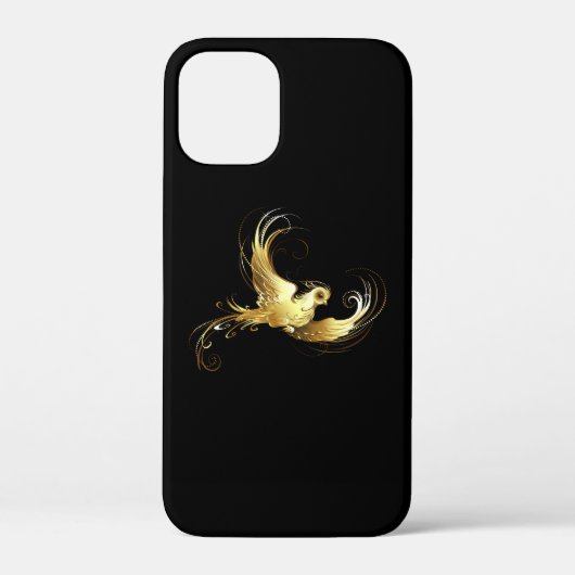 Golden Bird im schwarzen Hintergrund Case-Mate iPhone Hülle (Rückseite)