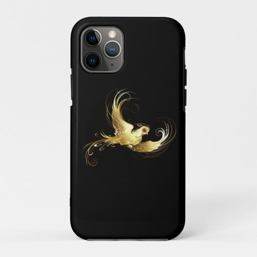 Golden Bird im schwarzen Hintergrund Case-Mate iPhone Hülle (Rückseite)