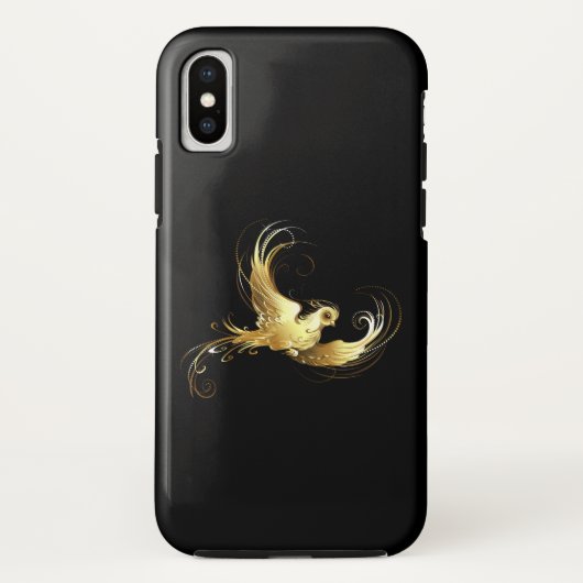 Golden Bird im schwarzen Hintergrund Case-Mate iPhone Hülle (Rückseite)