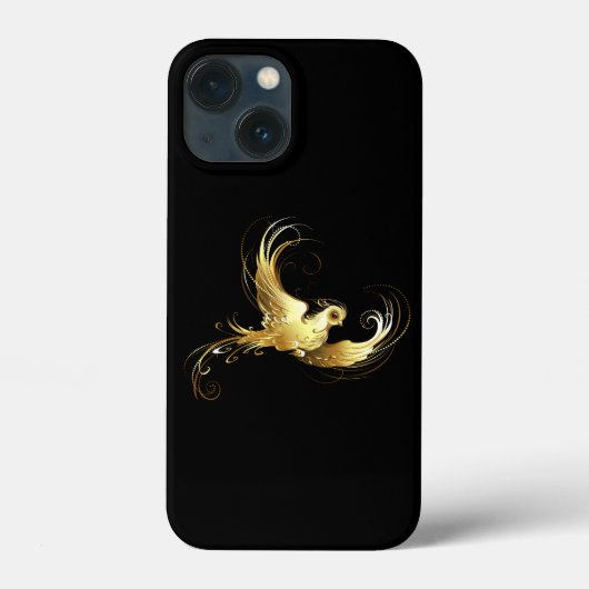Golden Bird im schwarzen Hintergrund Case-Mate iPhone Hülle (Rückseite)