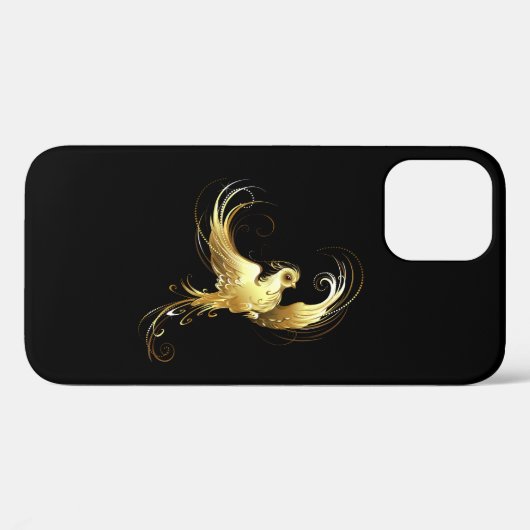 Golden Bird im schwarzen Hintergrund Case-Mate iPhone Hülle (Rückseite (Horizontal))
