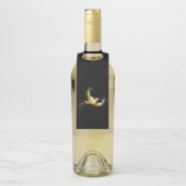 Golden Bird im schwarzen Hintergrund Flaschenanhänger (Auf Flasche)