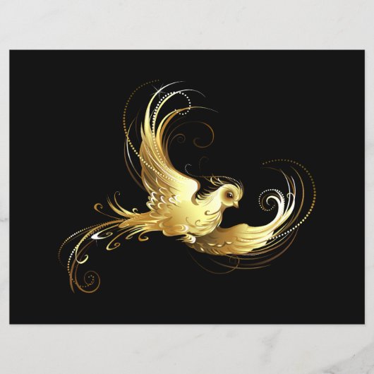 Golden Bird im schwarzen Hintergrund Flyer (Vorne)