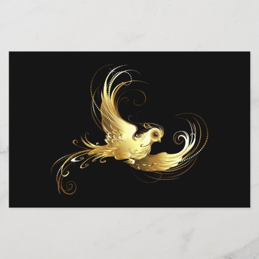 Golden Bird im schwarzen Hintergrund Flyer (Vorne)