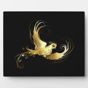 Golden Bird im schwarzen Hintergrund Fotoplatte