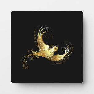 Golden Bird im schwarzen Hintergrund Fotoplatte