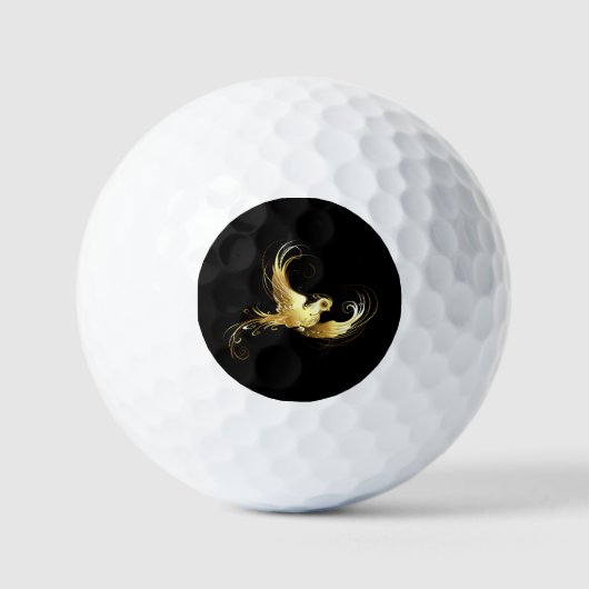 Golden Bird im schwarzen Hintergrund Golfball (Vorderseite)
