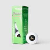 Golden Bird im schwarzen Hintergrund Golfball (Verpackung)