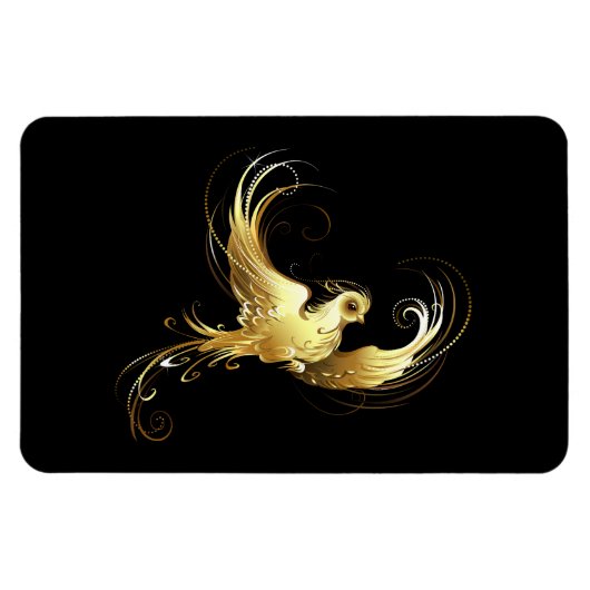 Golden Bird im schwarzen Hintergrund Magnet (Horizontal)