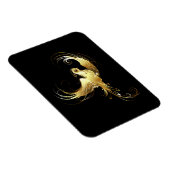 Golden Bird im schwarzen Hintergrund Magnet (Rechte Seite)