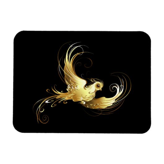 Golden Bird im schwarzen Hintergrund Magnet (Horizontal)