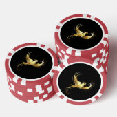 Golden Bird im schwarzen Hintergrund Pokerchips (Stapel)