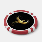 Golden Bird im schwarzen Hintergrund Pokerchips (Einzeln)