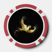Golden Bird im schwarzen Hintergrund Pokerchips (Rückseite)