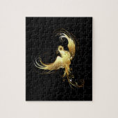 Golden Bird im schwarzen Hintergrund Puzzle (Vertikal)