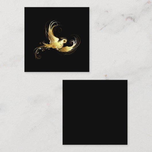 Golden Bird im schwarzen Hintergrund Rabattkarte (Vorne/Hinten)